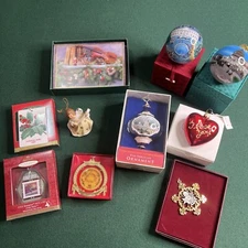 Christmas Holiday Ornaments Assorted Lot Bundle With Cards