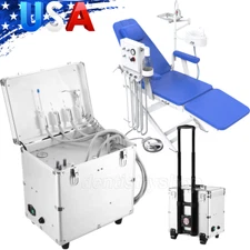 Dental Mobile Delivery Unit Rolling Box+Air Compressor Suction 4H/Portable Chair
