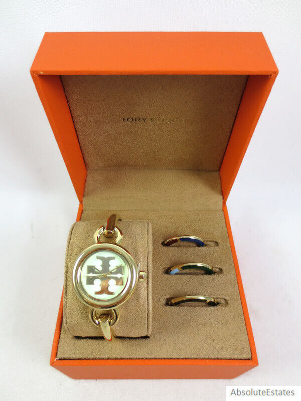 NEW Tory Burch Miller Gold Bangle Watch Interchangeable Bezel Set TBW6212  NIB 796483547117 | eBay
