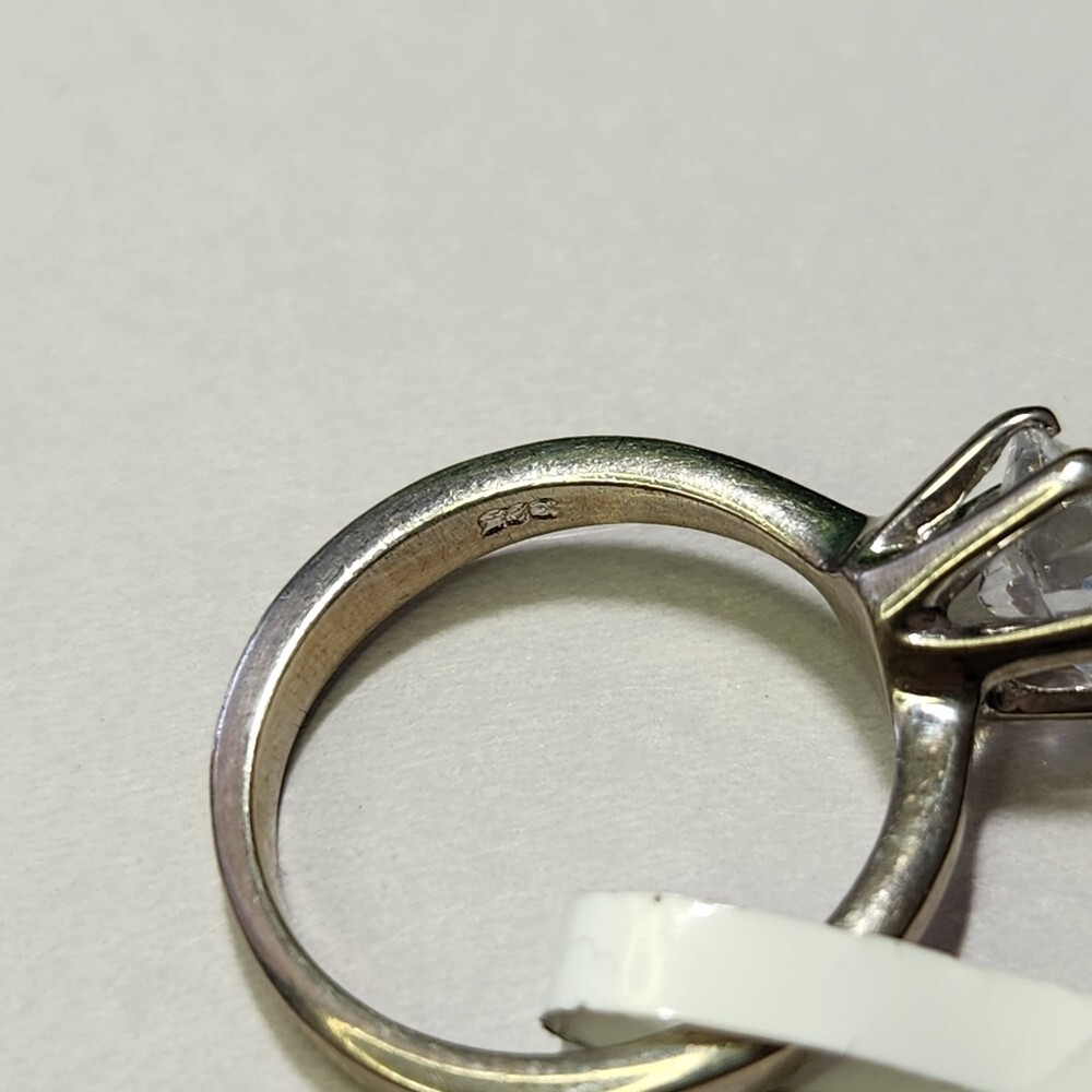 925 Sterling Silver Single Solitaire Ring - image 5