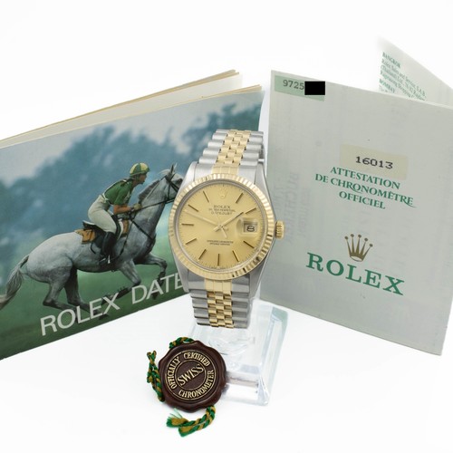 Rolex OP Datejust Ref. 16013 Champagne Sunburst Dial w/ Papers #W111042-1
