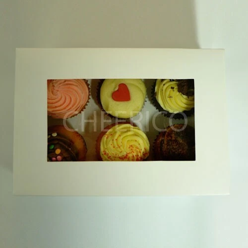 Pink or White Cupcake Boxes - for 6 Cupcakes - Pack of 25 sets - Image 4 of 4