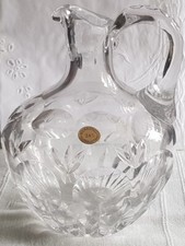 24 % Bleikristall Krug, mundgeblasen, aufwendiger Schliff, 20 cm H&ouml;he, 1420 g