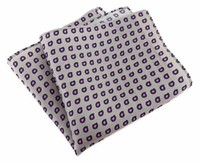 Tigertie Designer Seideneinstecktuch Silber Rosa Schwarz Grau Paisley Gemustert