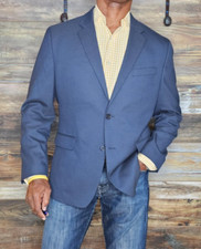 Banana Republic Standard Fit Blue Birdseye Blazer Jacket 40S