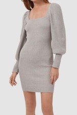 $119 1. State Women's Gray Sparkle Knit Long Sleeve Sweater Dress Size L