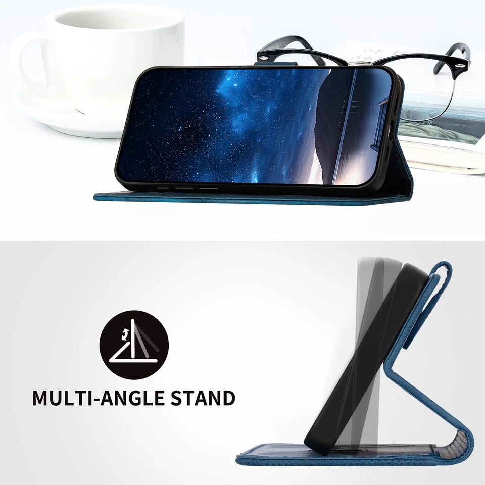 Case For Samsung Note 8 9 10 20 Ultra S7 S8 S9 S10 PU Leather Wallet Phone Cover - Image 4 of 4