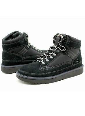 UGG HIGHLAND HIKER SUEDE / TEXTILE UPPER BLACK COLOR MENS US 