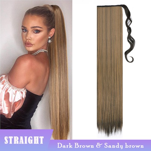 Thick Wavy Clip-in Ponytail Hair Extensions Real Soft Natural As Human Pony Tail - Picture 33 of 142