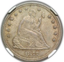 Silver MS 63 Graded Seated Liberty US Quarters (1838-1891) for