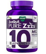 Vicks ZzzQuil PURE Zzzs, Advanced 10Mg Melatonin Gummies, Sleep Aid, Berry 100Ct