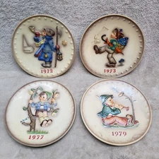 Set of 4 Hummel Goebel Plates 1970's Annual Series 1972, 1973, 1977, 1979