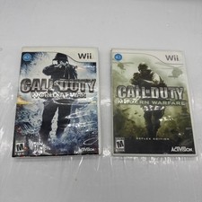 Lot Call of Duty 4 Modern Warfare & World at War Nintendo Wii Perfect Disks CIB