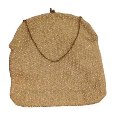 1950s Mid-Century Bridal/Evening Clutch'' Corde Bead