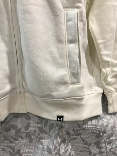 Under Armour Men's Size M Ivory Project Rock French Terry Full Zip Fleece Jacket - Picture 5 of 7