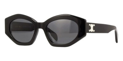 Buy Celine Triomphe CL40238U 01A Shiny Black/Smoke Oval Women's