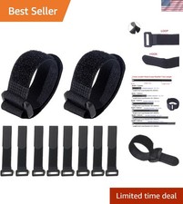 Adjustable Reusable Nylon Cable Straps, 10-Pack Hook and Loop Solution, 1" x 8"