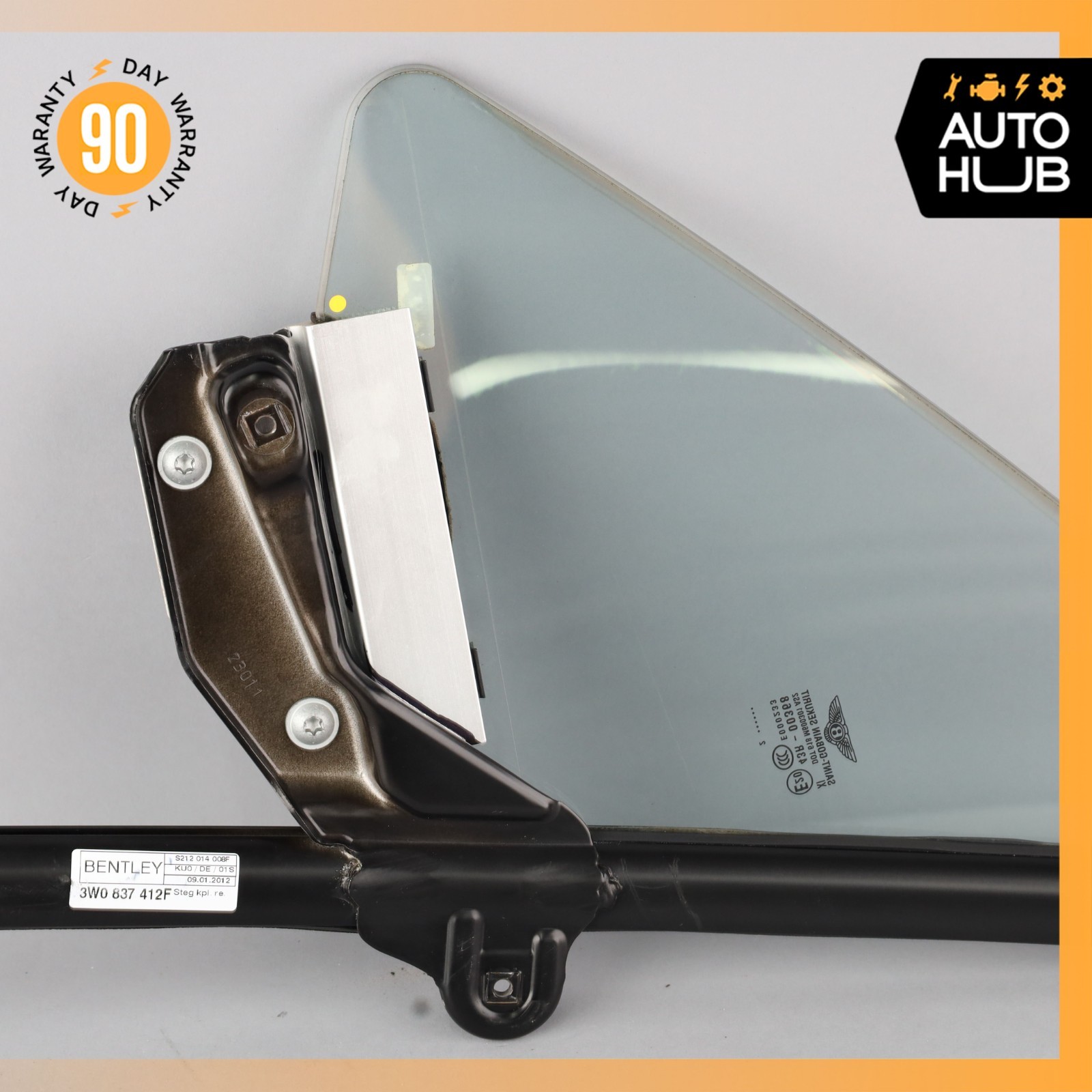 03-17 Bentley Continental GT Front Right Side Door Vent Window Glass OEM 30k