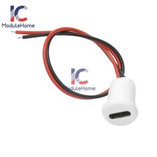 USB-C Power Connector 2Pin Wire LED light Panel Mount Female Socket Waterproof