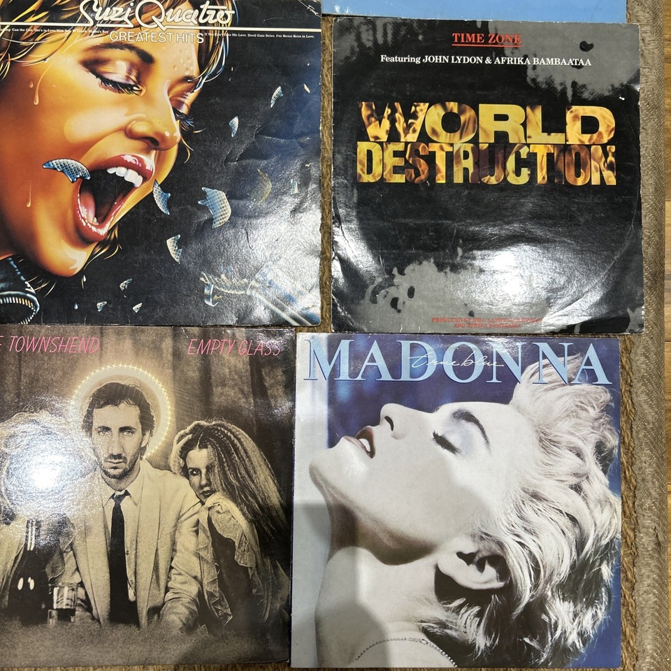 JOB LOT OF 16LPs Rock And Pop AC /DC Queen, Dire Straits, Beatles, And ...