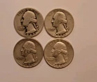 Washington 90% Silver Quarters Lot of 4 various years $1 Face Value