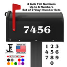 Custom Mailbox Vinyl Numbers, Set of 2 Decals, 3 Inch Tall Numbers, 10 Colors