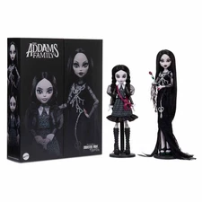 Skullector Addams Family Doll Two-Pack: Morticia & Wednesday, Fully Articulat...