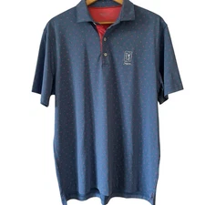 Johnie-O Men’s Blue Pink Performance Golf Polo TPC Sawgrass Size Large