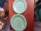 SET OF 5 FIREKING JADITE PLATES. 1701