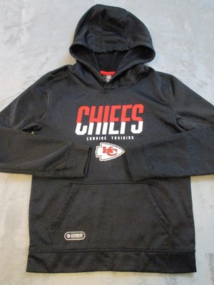 Kansas City Chiefs Hoodie Youth Boys Large Black NFL Football Combine Authentic