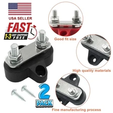 2PCS 1/4" M8 12-48V Bus Bar Terminal Block Power Stud Battery Junction Post