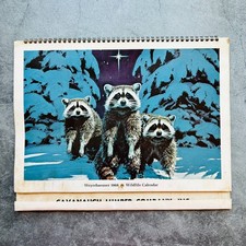 Weyerhaeuser Wildlife Calendar with 12 Vintage Wildlife Illustrations 1968