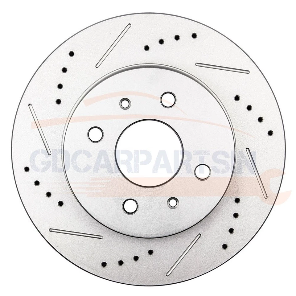 Rotores de disco delanteros de freno perforados y ranurados para Saturn SL2 1991-2002 Saturn SL1 Foto 2 de 4