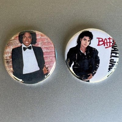 Michael Jackson Albums Off the Wall Bad Button Pin Bag Accessory Set