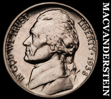 1938 Jefferson Nickel - Choice Gem Brilliant Uncirculated  Lustrous  #G6288