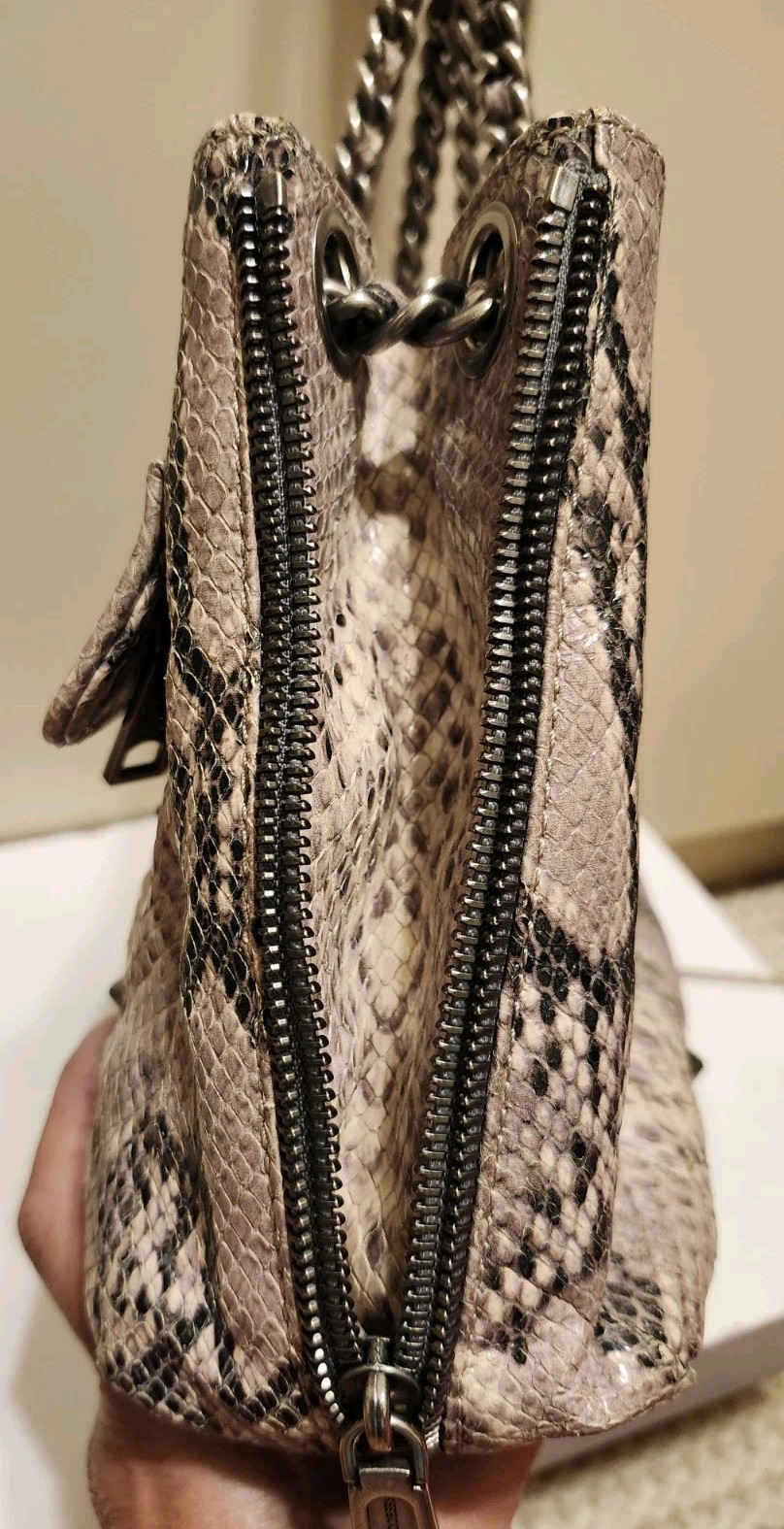 Rebecca Minkoff Python Embossed Leather Chain Lin… - image 5