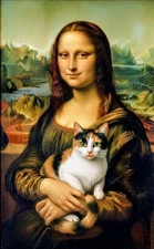 Mona Lisa’s Calico Cat Fantasy Giclee Canvas Whimsical Renaissance Parody COA LE