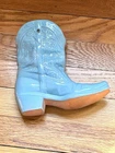 Vintage Frankoma Pottery Blue Pocket Cowboy Boot Planter Vase 7 inches Tall