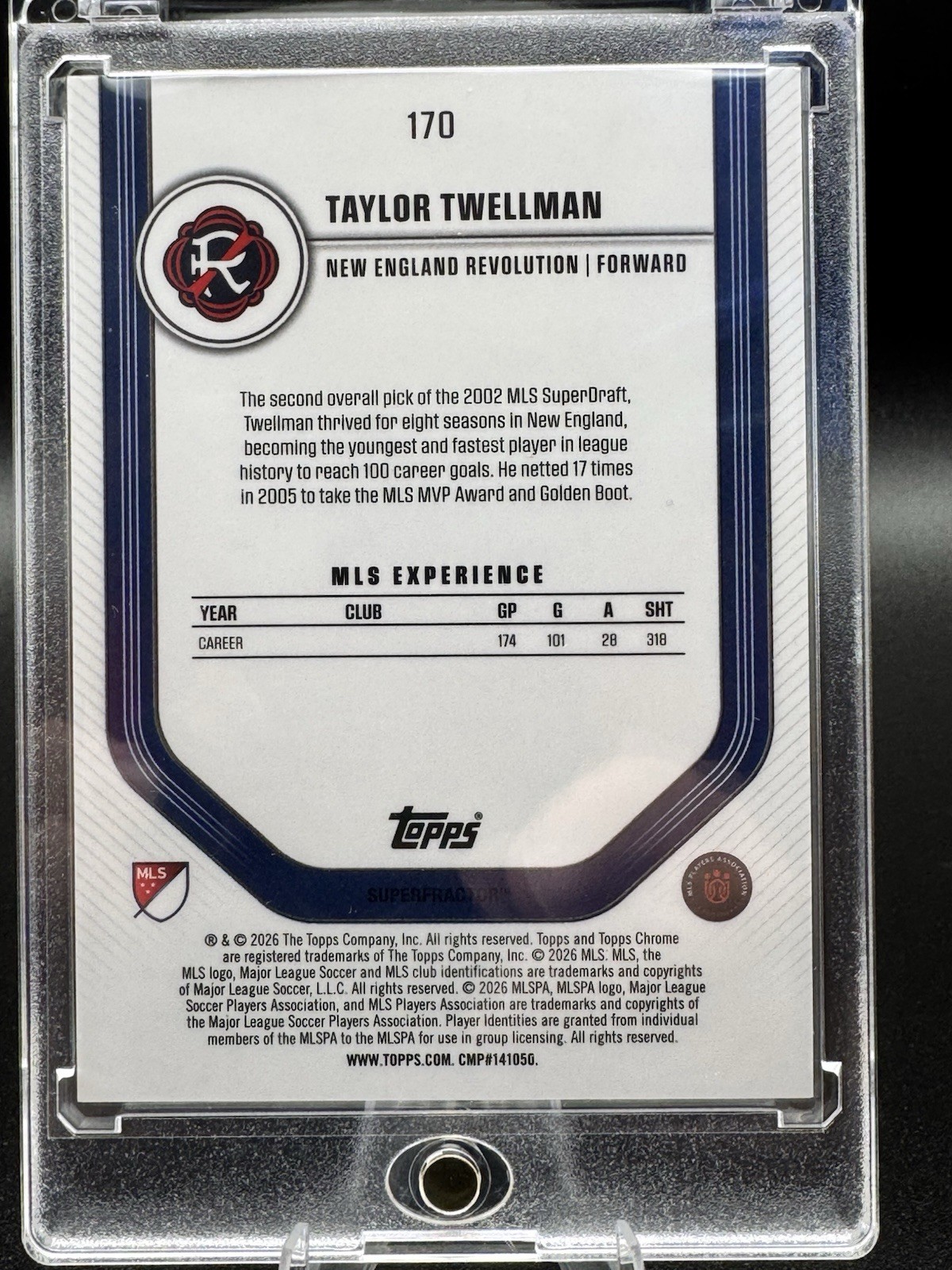 Topps 2026 Chrome MLS Taylor Twellman Superfractor 1/1 #170 New England view 4