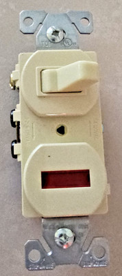 Eaton #277V Ivory Pilot Light Toggle Wall Switch Single Pole 15A 120V Boxed