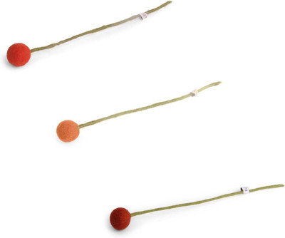 Handgemachte Filz Blumen Deko Nepal Fairtrade Set Rust Rot