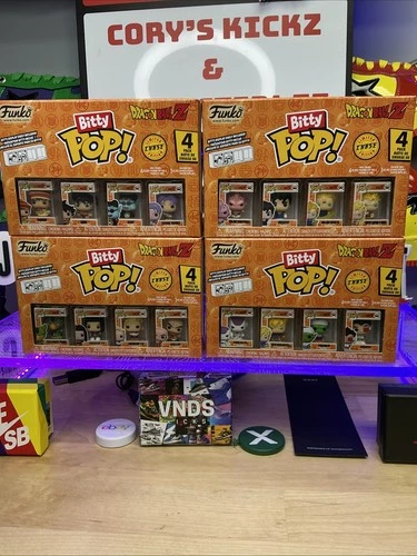 Lot Of 4 Funko Bitty Pop!: Dragon Ball 4-Pack Series 2.  Full Set And 4 Chase