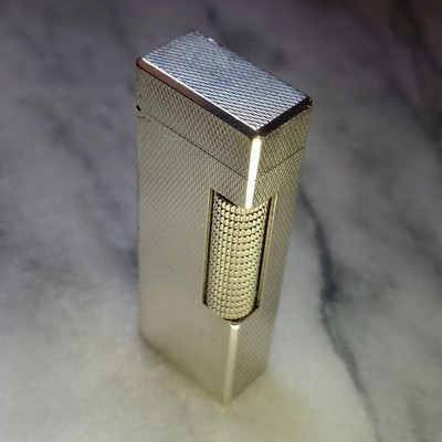 Vintage Dunhill Rolla gas lighter silver Barley Working Condition