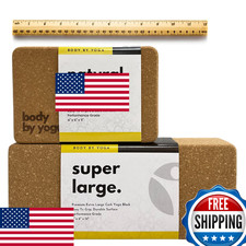 Premium Cork Yoga Blocks - Extra Large 2-Pack or Extra Tall 1-Pack for Yoga
