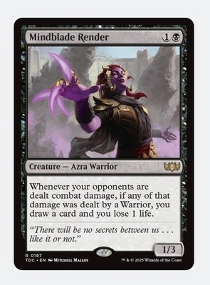 Mindblade Render | MTG Tarkir Dragonstorm | Black Rare Azra Warrior Draw | NM