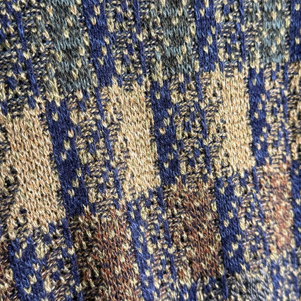 Towncraft Vintage Mens Sweater Large Acrylic Brown Blue Knit Pullover 90s Cosby - Image 3 of 4