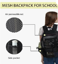 Mesh Backpack Heavy Duty for School, 23L Mesh Bookbag for Adults, See
