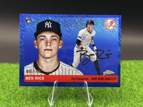 2025 Topps Chrome Platinum BEN RICE BLUE LAVA /100 New York Yankees Rookie RC