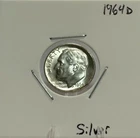 1964 D ROOSEVELT DIME, 90% SILVER, Lightly Toned, Very Nice! 🔥