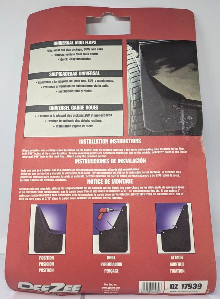 Juego de 2 guardabarros delanteros o traseros DZ17939 Dee Zee lado conductor y pasajero Foto 2 de 2